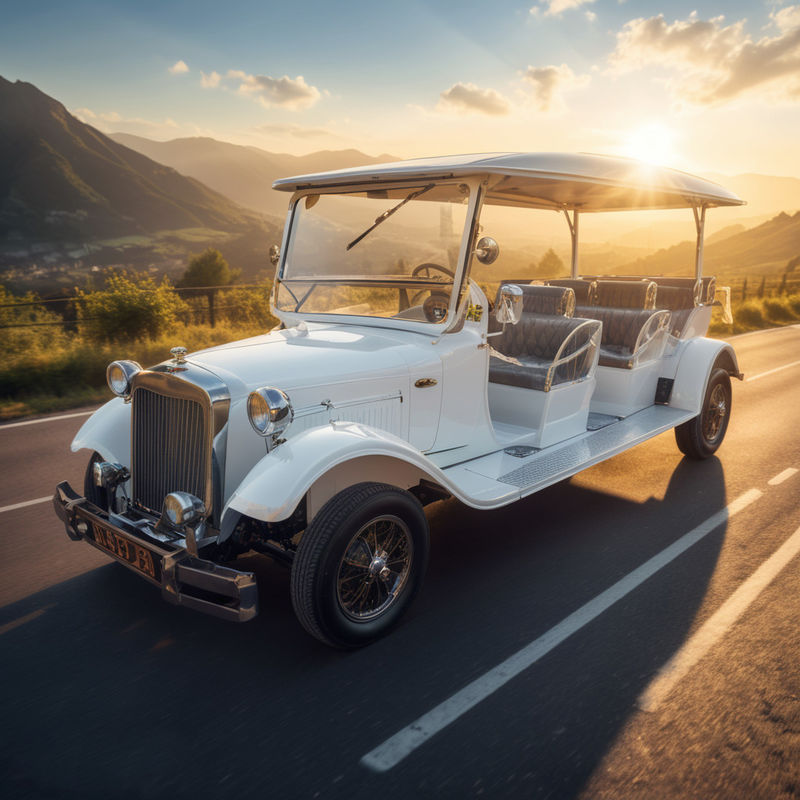 11 Seat Electric Vintage Golf Car Luxury Touring Classic Retro Car Street Legal Low Speed Sightseeing