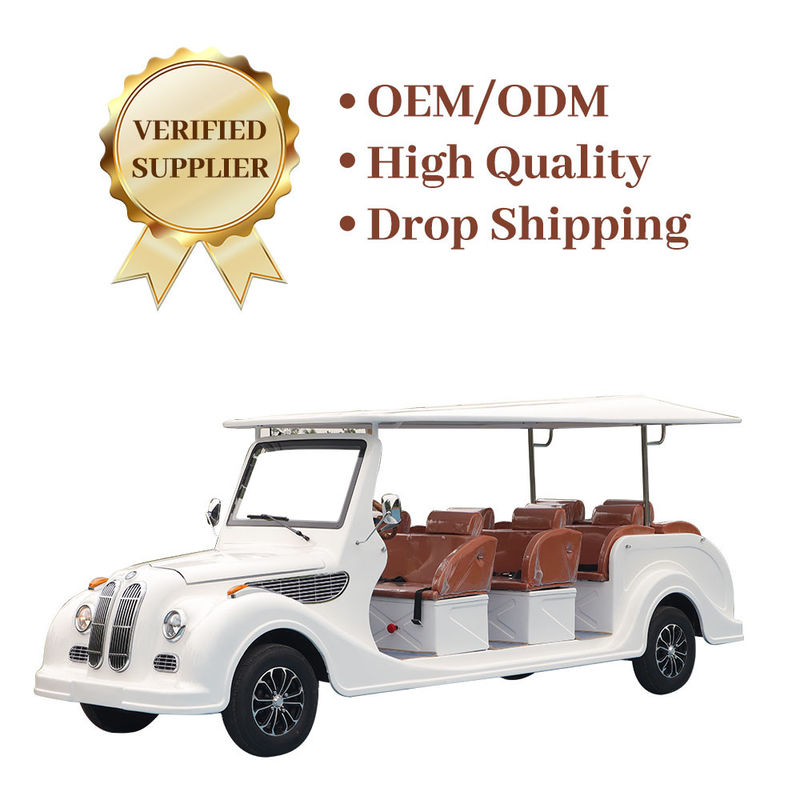 11 Seat Electric Vintage Golf Car Luxury Touring Classic Retro Car Street Legal Low Speed Sightseeing