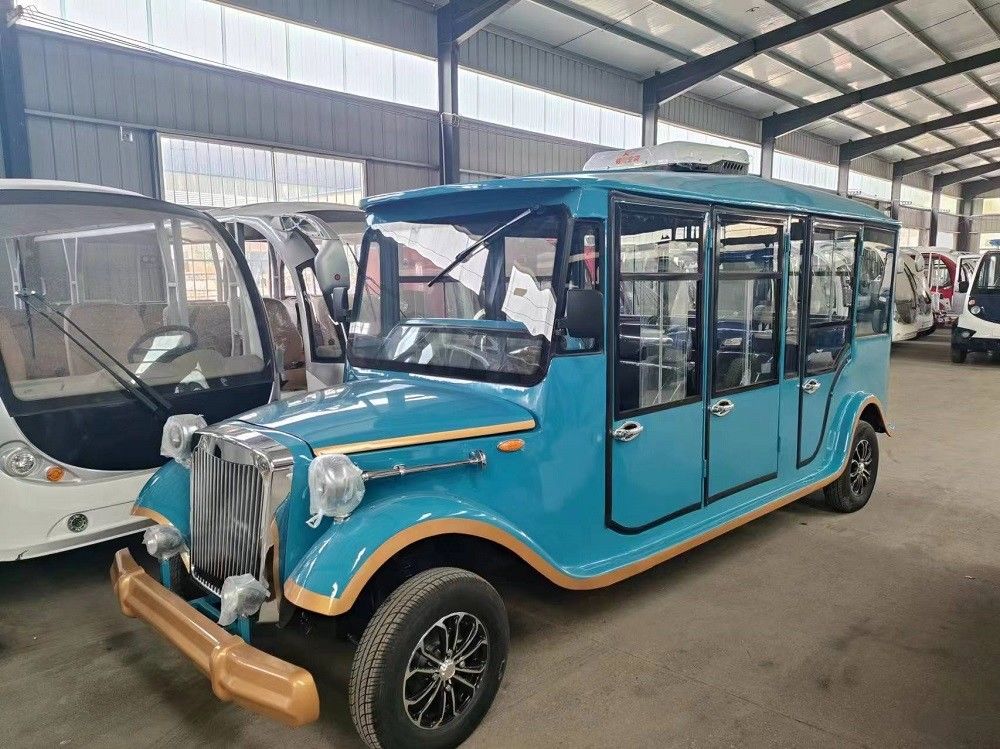 11 Seat Closed Electric Vintage Touring Classic Car Car Low Speed Sightseeing With Doors And Air Conditioning