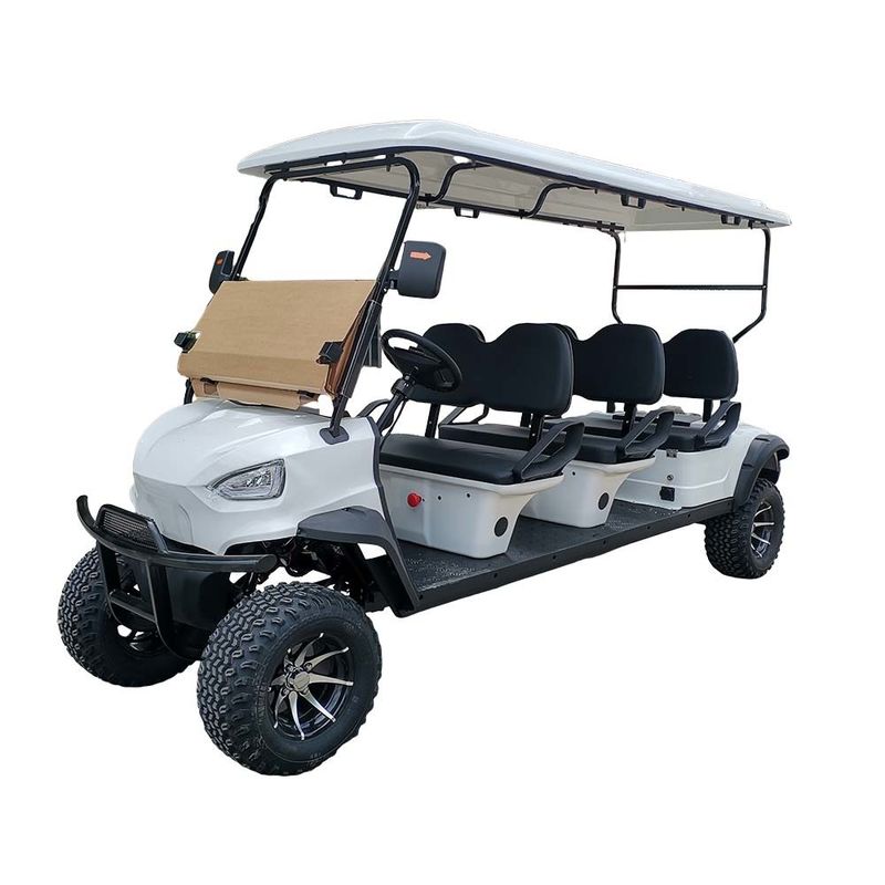 72V 5KW Sistema AC 12 pollici pneumatici elettrici Golf Buggy 6 passeggeri Carro da golf sollevato