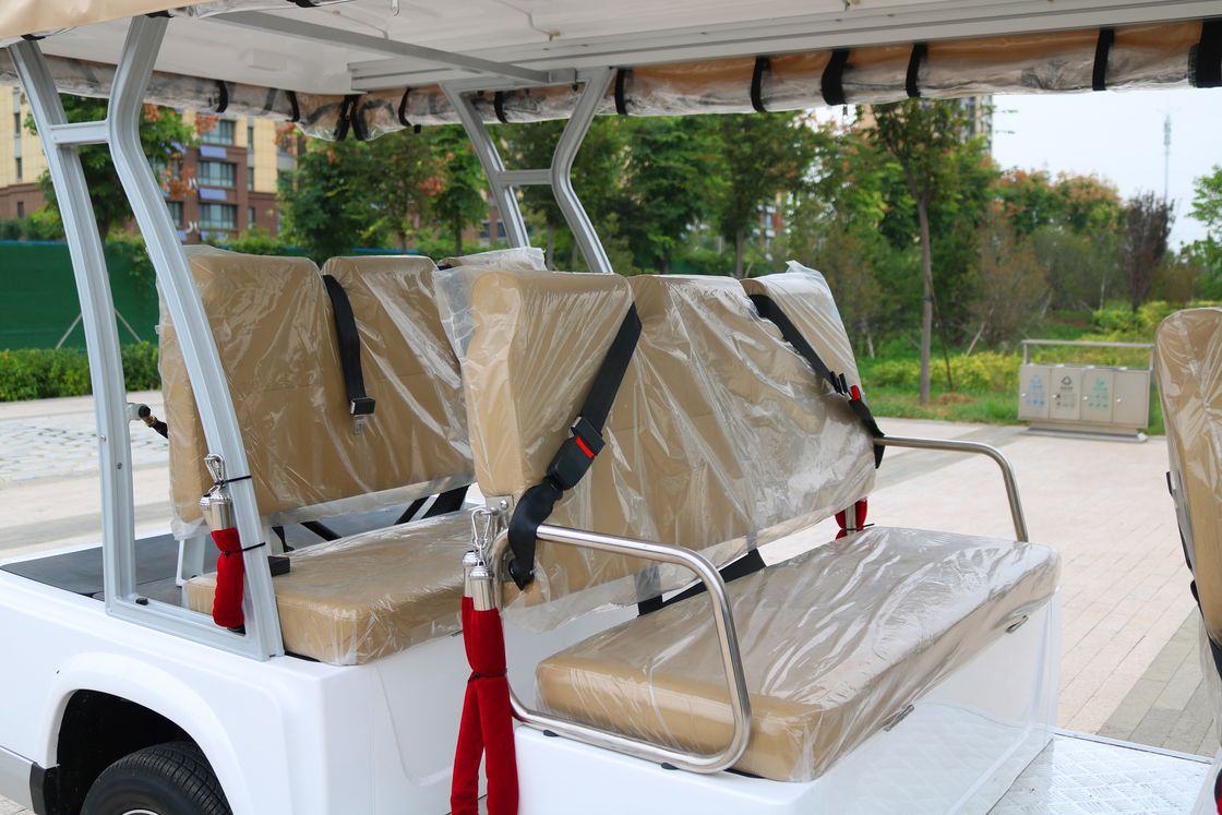 Baterai lithium energi baru mobil wisata convertible putih listrik yang cocok untuk tempat-tempat indah, hotel dan transfer bandara dengan warna yang dapat disesuaikan