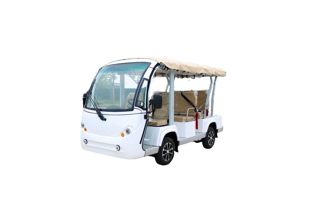 Baterai lithium energi baru mobil wisata convertible putih listrik yang cocok untuk tempat-tempat indah, hotel dan transfer bandara dengan warna yang dapat disesuaikan