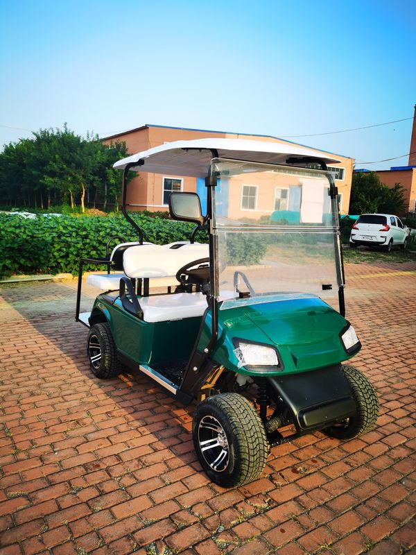 Batterie au lithium à énergie nouvelle batterie au plomb-acide chariot de golf 4 places classique vert foncé personnalisable LOGO pour les terrains de golf