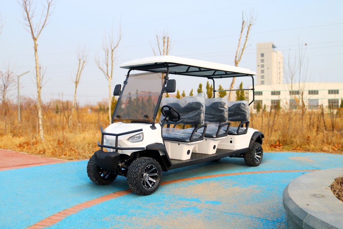 Classic Pointed Six Seat Electric Golf Cart Can Be Equipped With Lithium Battery Or Lead Acid Battery Color And LOGO Customized.