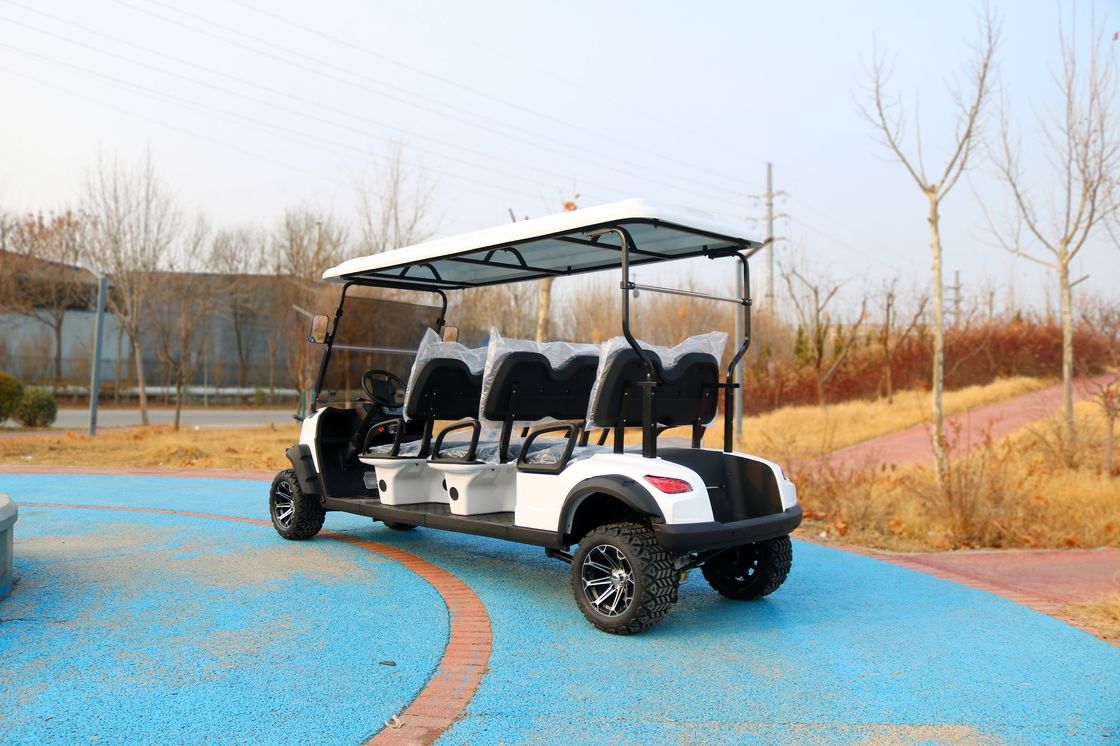 Classic Pointed Six Seat Electric Golf Cart Can Be Equipped With Lithium Battery Or Lead Acid Battery Color And LOGO Customized.