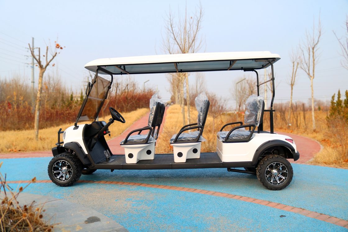 Classic Pointed Six Seat Electric Golf Cart Can Be Equipped With Lithium Battery Or Lead Acid Battery Color And LOGO Customized.