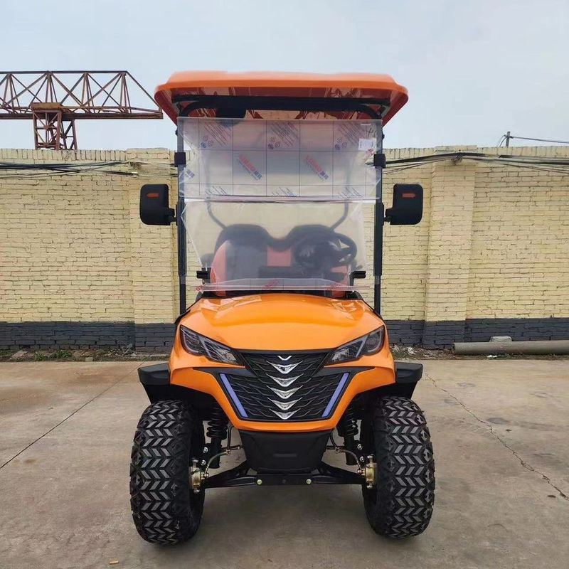 Vibrant Orange China Electric Off-Road Golf Cart KK2+2 Seats For Family Outing