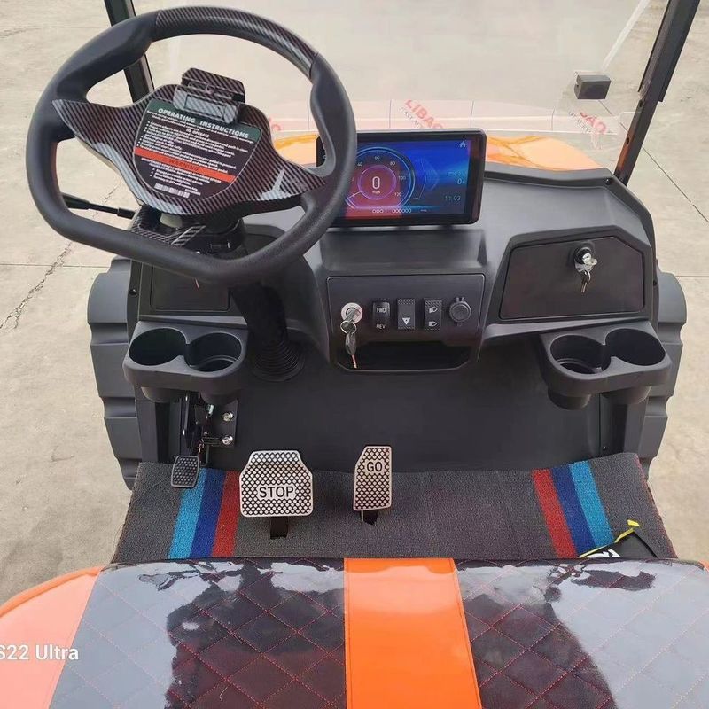 Vibrant Orange China Electric Off-Road Golf Cart KK2+2 Seats For Family Outing
