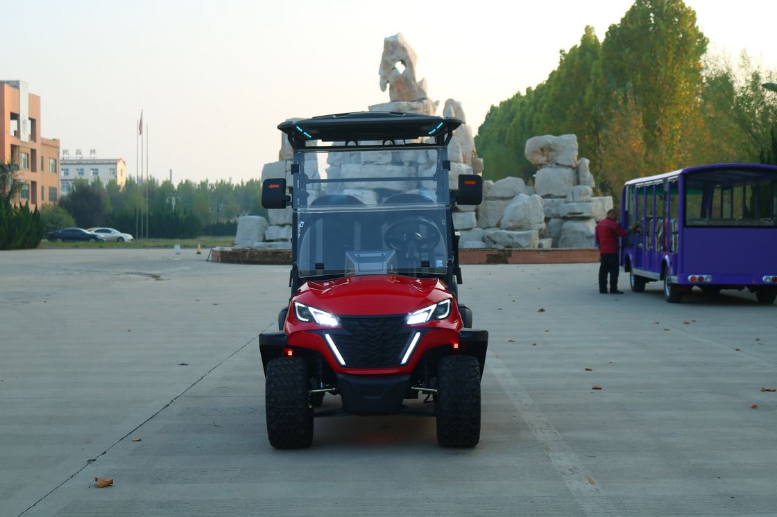 Red Lithium Battery Electric Off-Road Golf Cart Can Seat Four People And Supports Customization