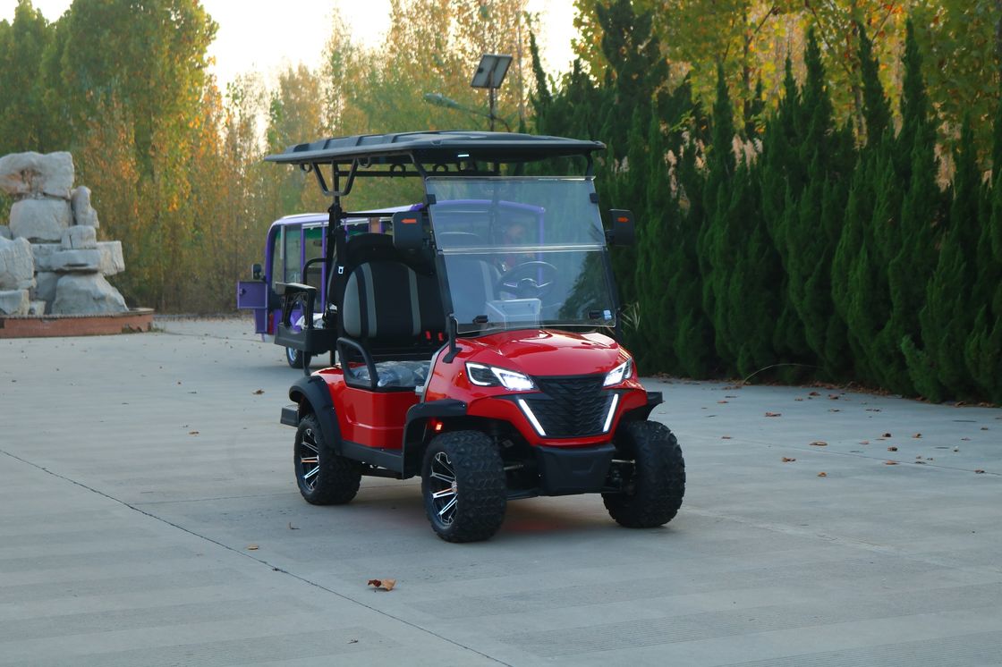 Red Lithium Battery Electric Off-Road Golf Cart Can Seat Four People And Supports Customization