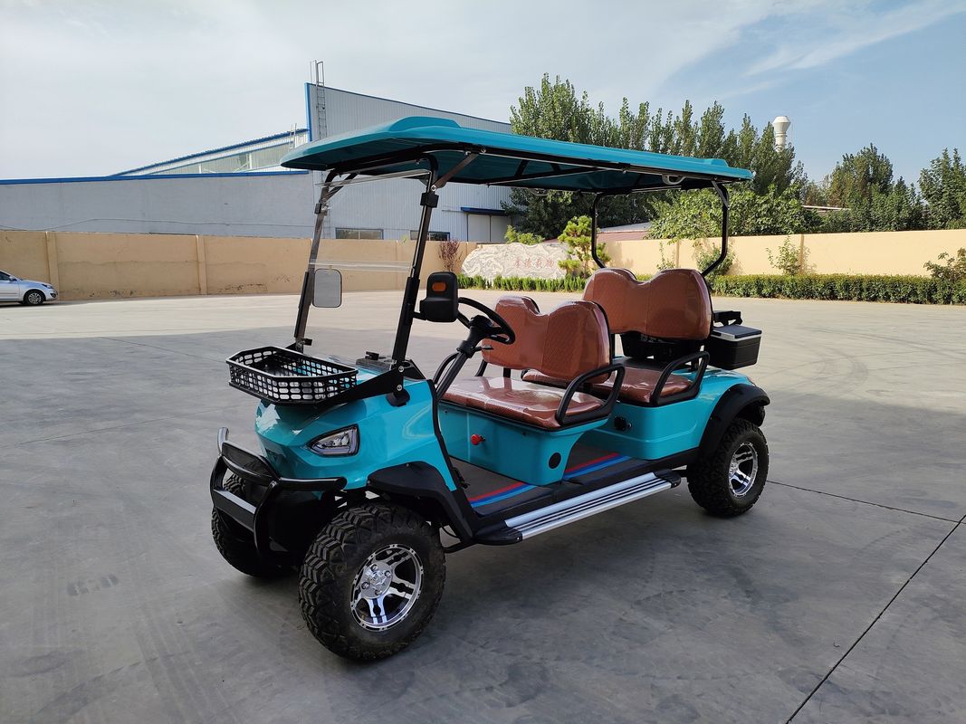 Blue 4-Seater Electric Golf Cart ODM OEM Support For Customization For Golf Courses