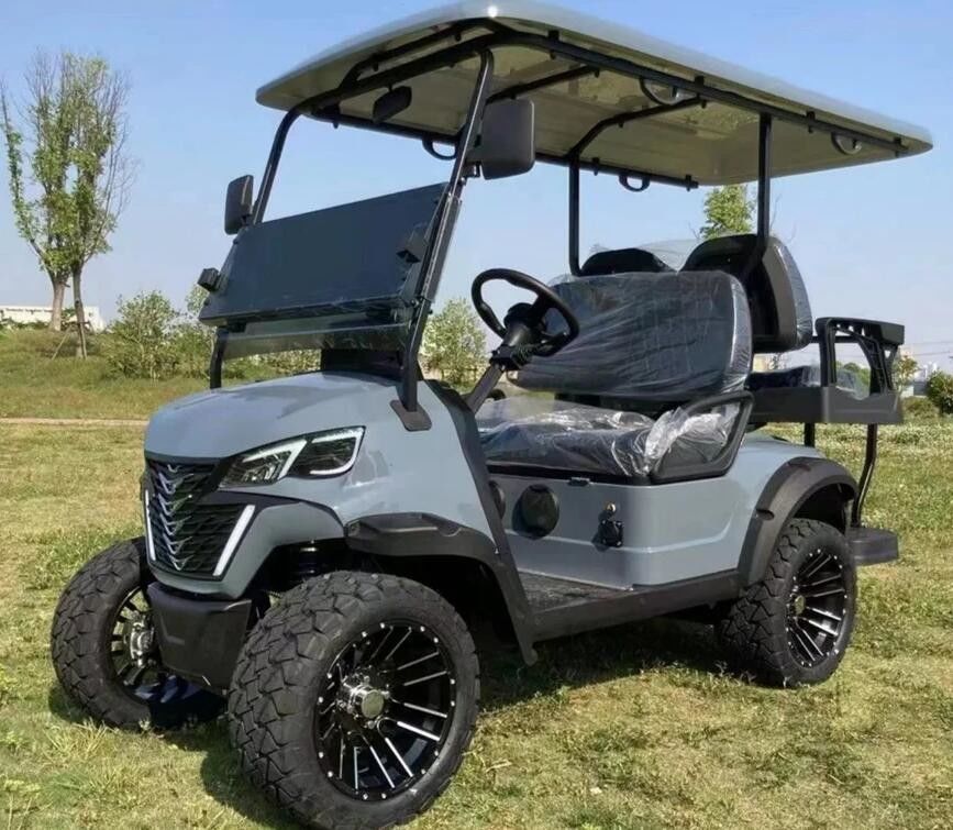 Silver Gray Off Road Electric Golf Cart Can Ride Four People Supports Customized Colors And Seats CE Certification