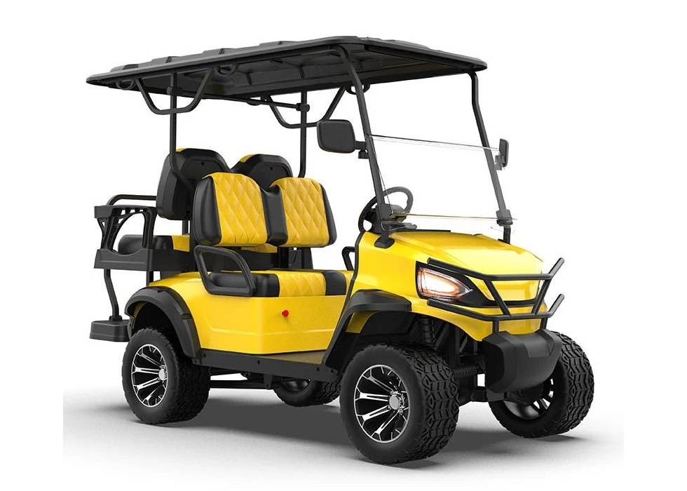 ODM / OEM Lively Yellow Four-Seater Cross-Country High-Capacity Electric Golf Cart CE Certification