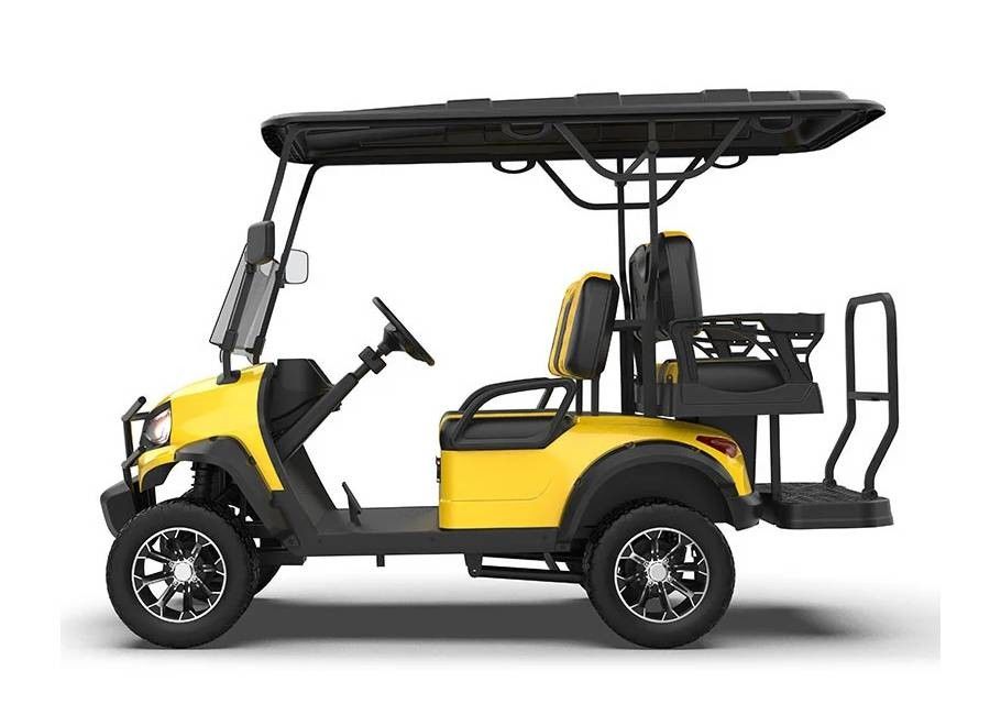 ODM / OEM Lively Yellow Four-Seater Cross-Country High-Capacity Electric Golf Cart CE Certification