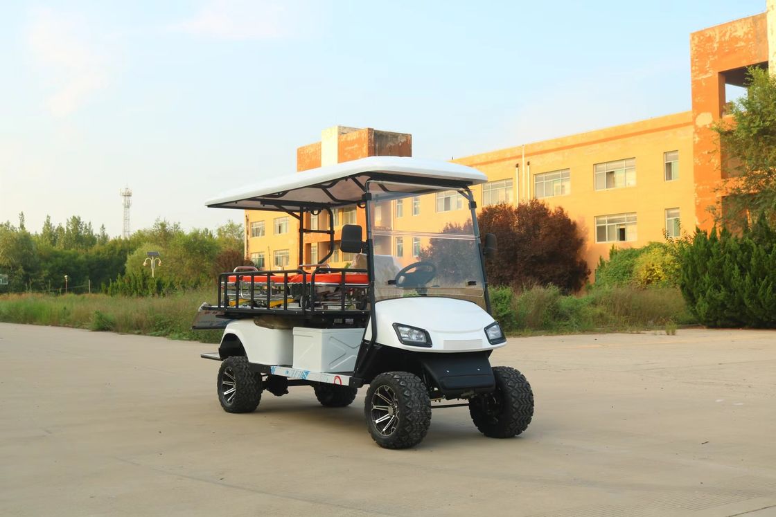3 kişilik elektrikli golf özel ambulansı hastanelerde, bakım evlerinde ve diğer senaryolarda özel renkler ve logolarla özelleştirilebilir.