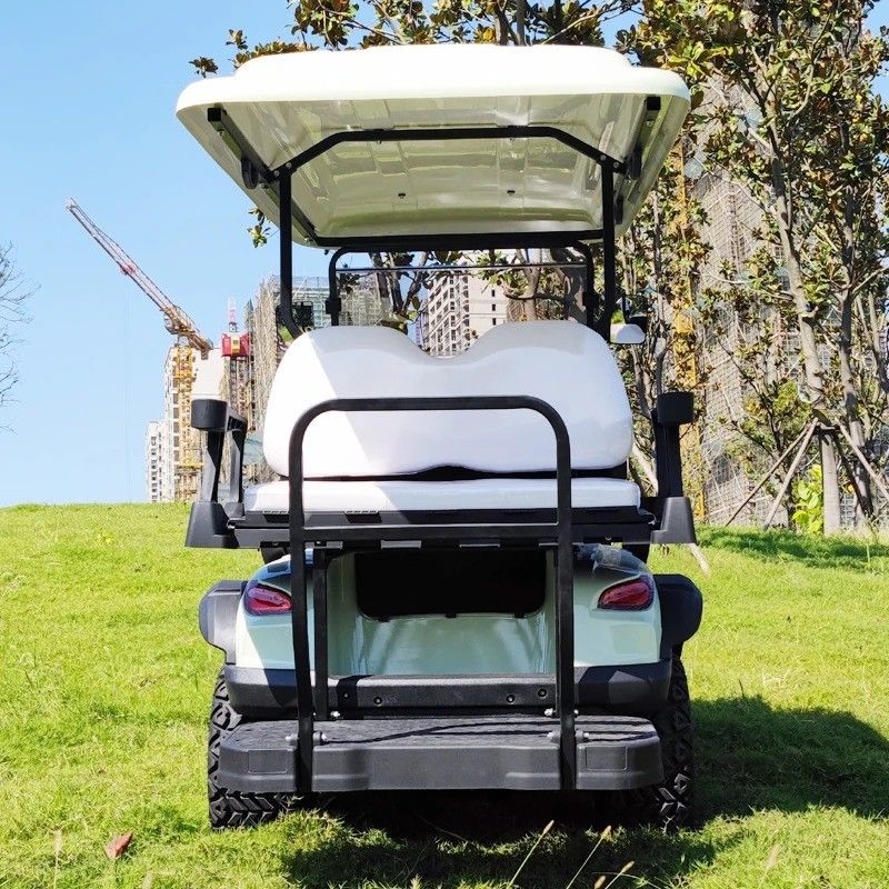 The Pointed-Head Off-Road Electric Golf Cart Can Seat 4 People And Is Suitable For Seaside Hotel Pick-Up And Drop-Off. It Supports Customization And Provides CE Certification.