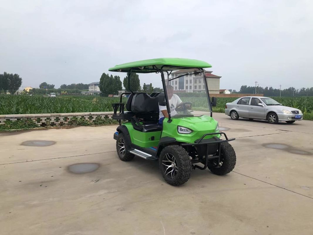 Customizable 4-Seater Bright Green Electric Golf Cart for Scenic Spots or Beaches Low Braking Distance