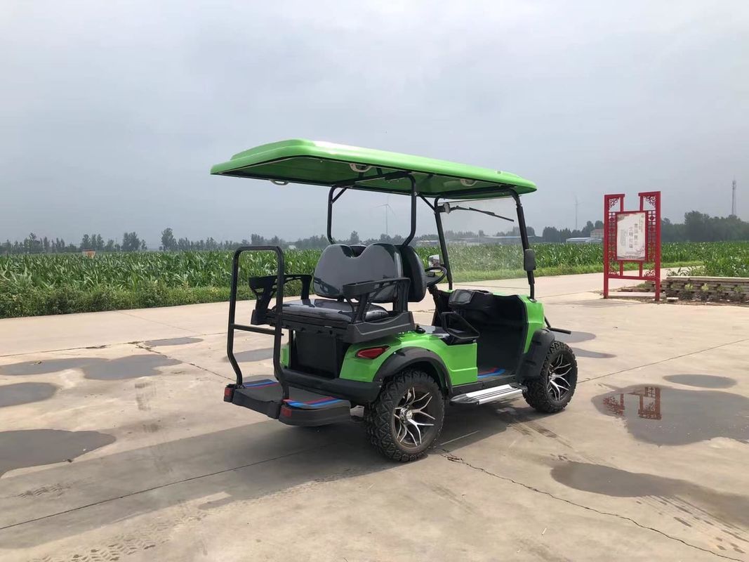 Customizable 4-Seater Bright Green Electric Golf Cart for Scenic Spots or Beaches Low Braking Distance