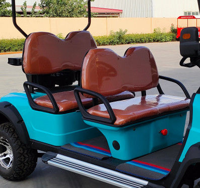 Carton de golf électrique bleu pointu à quatre places avec sièges et couleurs personnalisables
