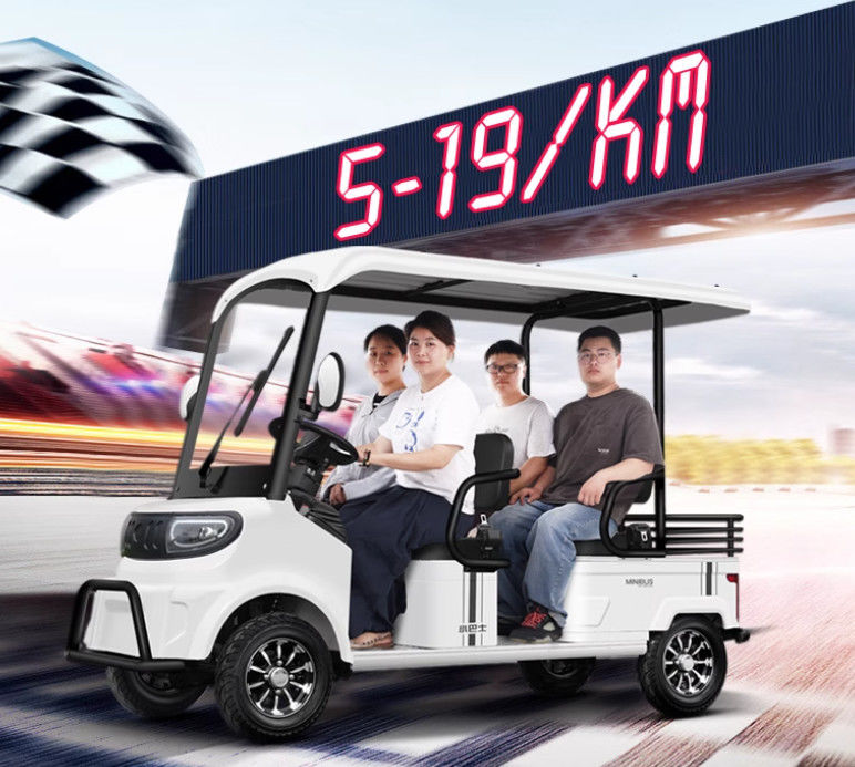 4 Seater Mini Golf Cart 4KW 10 Inch Road Tires Low Speed Electric Bus