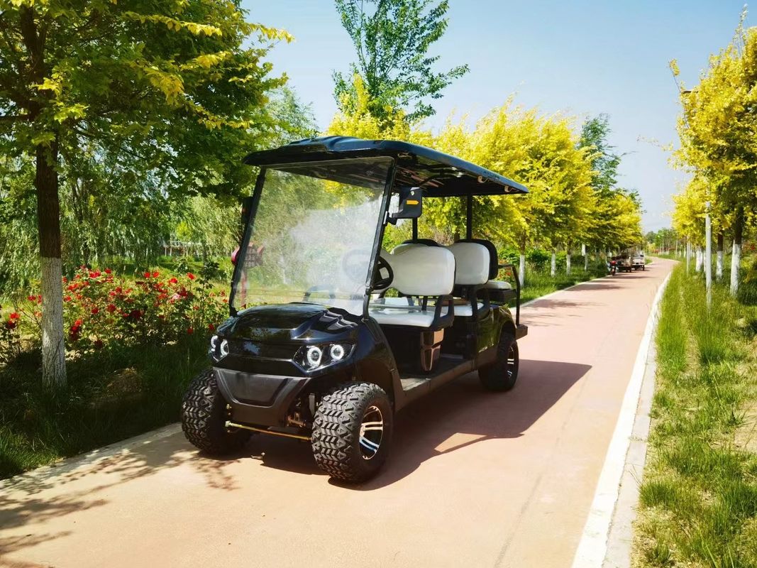 Freio de disco hidráulico Carrinho de golfe elétrico de 6 lugares para vários cenários como pontos cênicos e check-in de bagagem de hotel