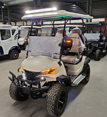 Ultimate Luxury Fashionable Choice 2+2-Seat Matte Cream White Premium Customized Golf Cart