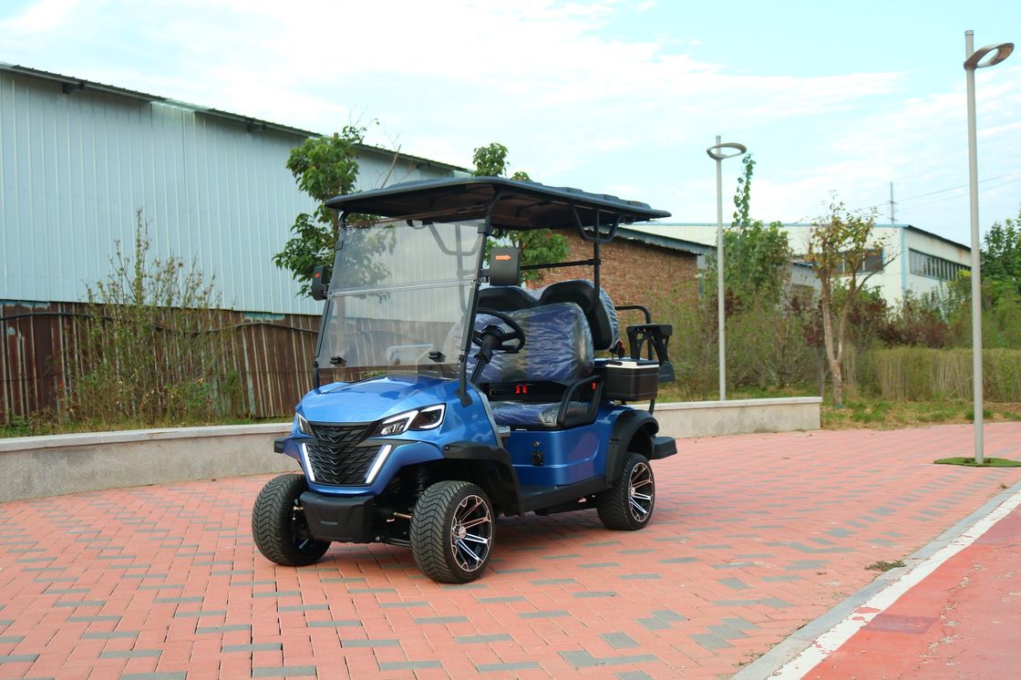 2+2-Seater Low-Key Luxury Blue Electric Golf Cart With High Horsepower 14-Inch Off-Road Tires For Various Scenes Such As Mountains And Beaches
