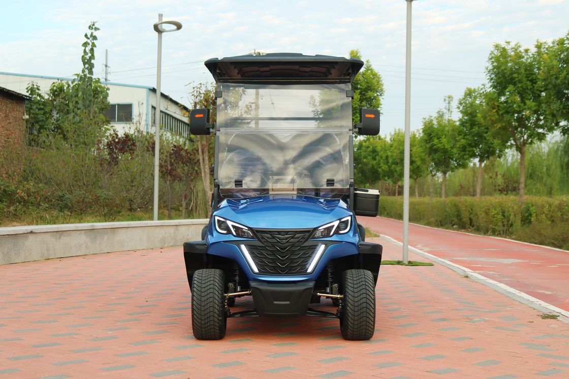 2+2-Seater Low-Key Luxury Blue Electric Golf Cart With High Horsepower 14-Inch Off-Road Tires For Various Scenes Such As Mountains And Beaches