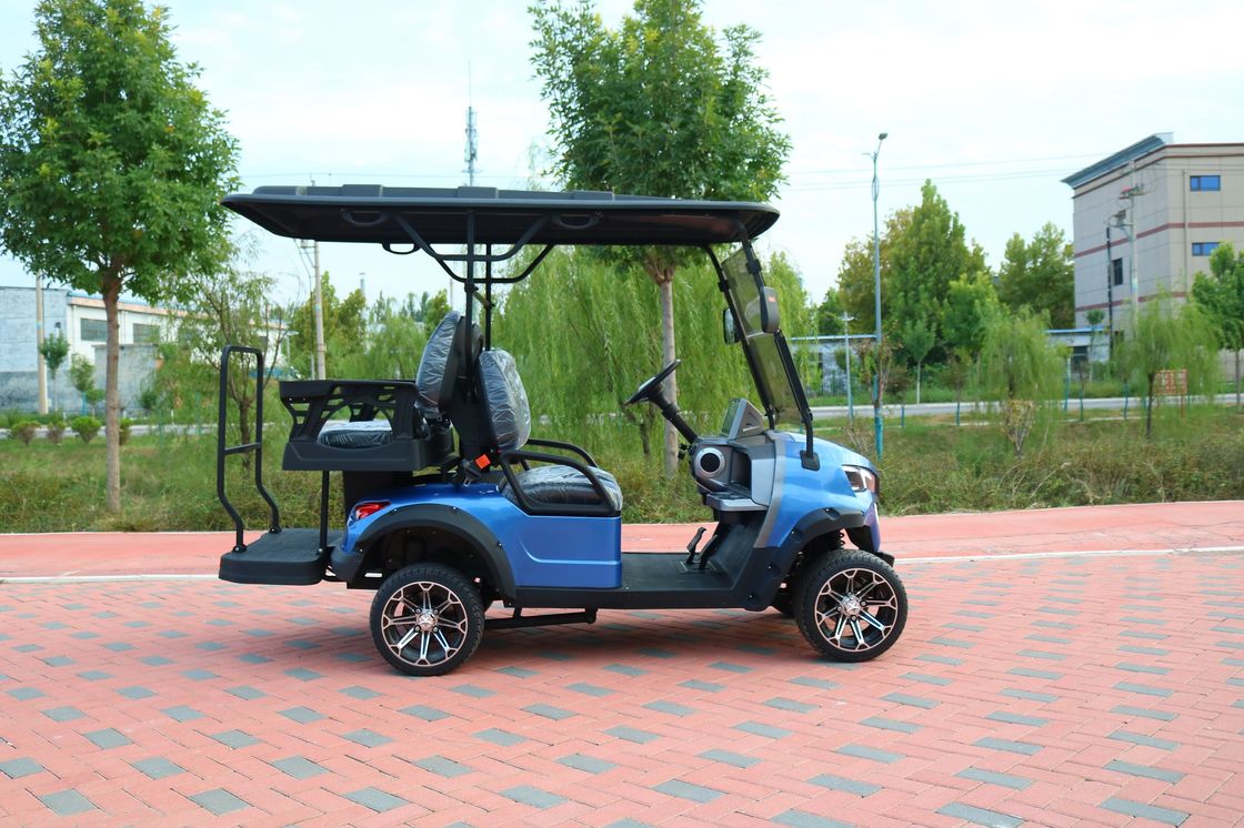 2+2-Seater Low-Key Luxury Blue Electric Golf Cart With High Horsepower 14-Inch Off-Road Tires For Various Scenes Such As Mountains And Beaches