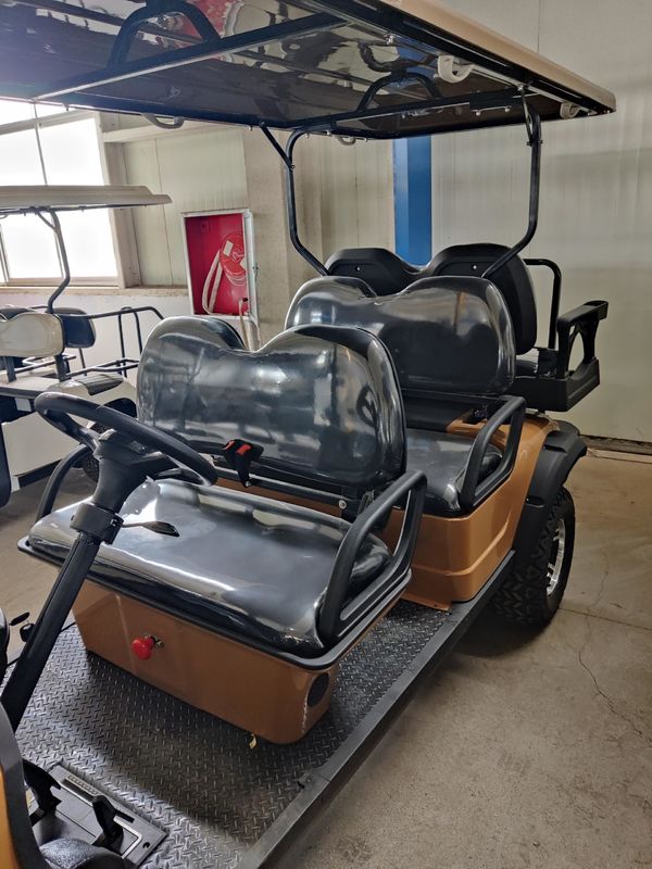 Brown Luxury High-End 4+2-Seater Lithium Battery Off-Road Electric Golf Cart Supports Customization