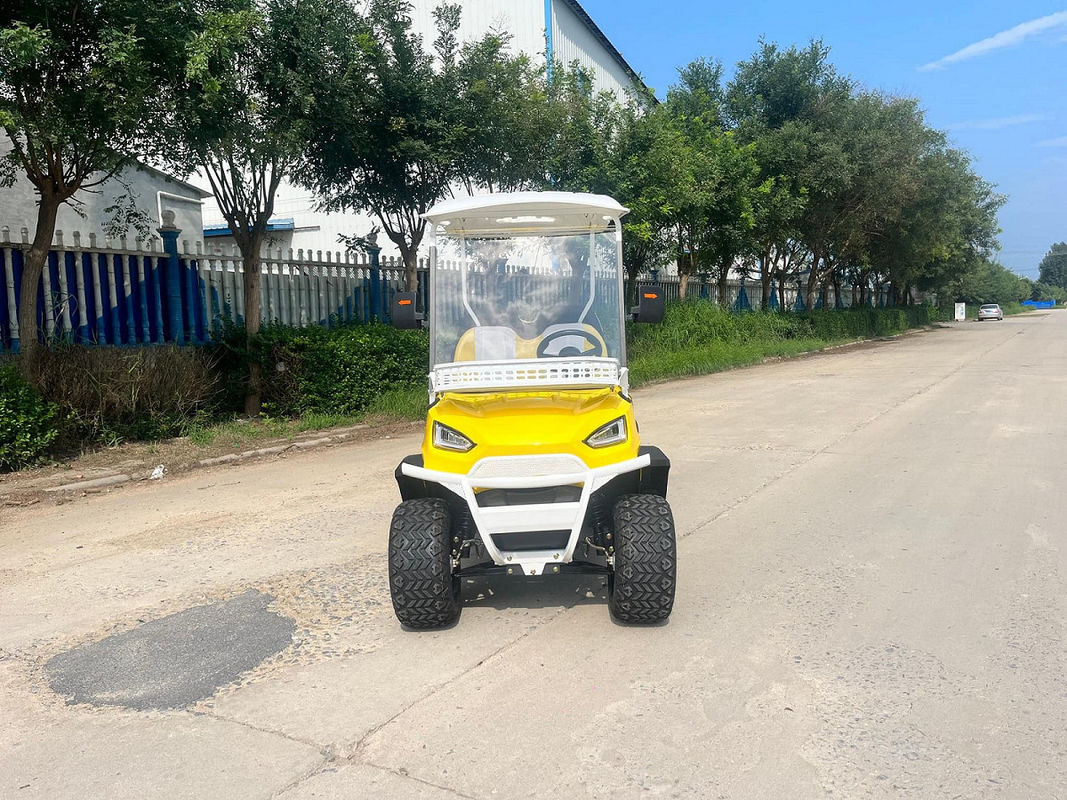 Bright Yellow 2+2-Seater Electric Golf Cart Lithium Battery Customized With Color And LOGO And Provides CE Certification
