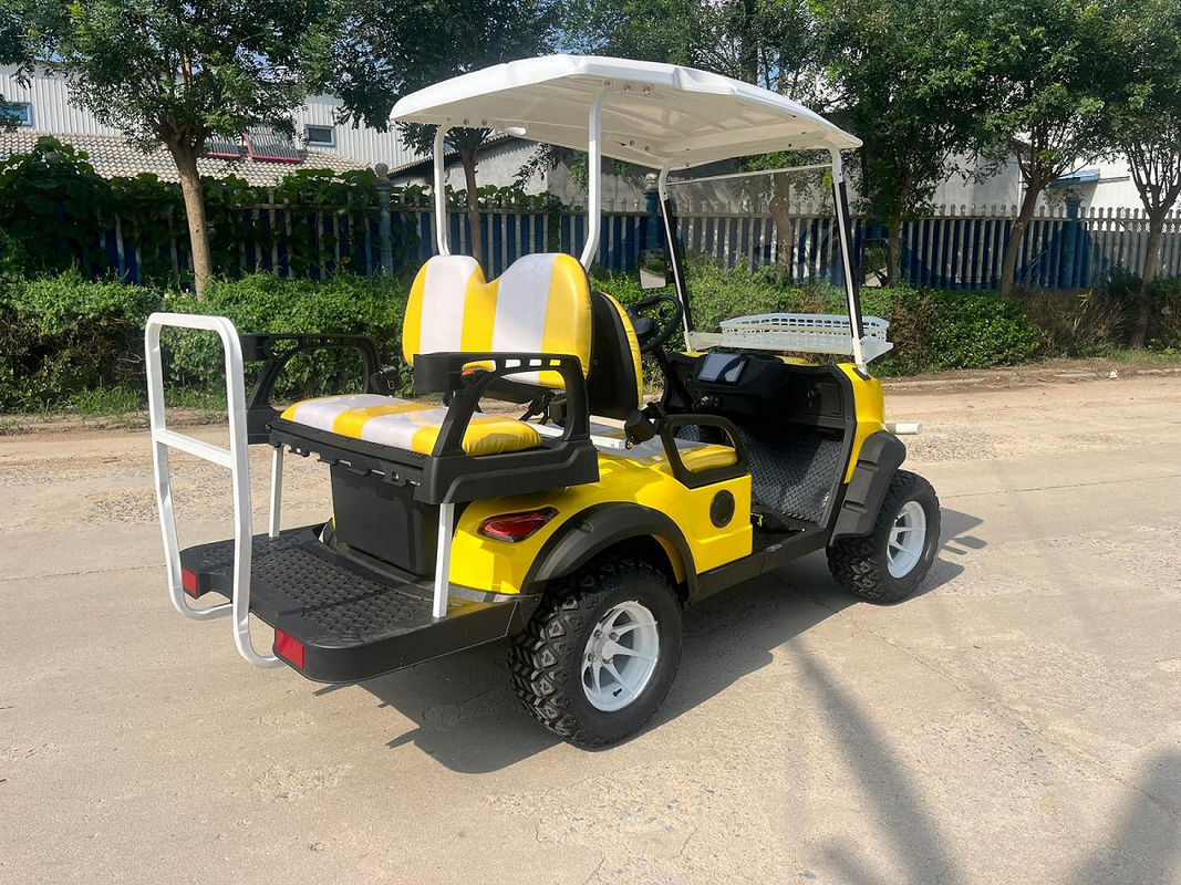 Bright Yellow 2+2-Seater Electric Golf Cart Lithium Battery Customized With Color And LOGO And Provides CE Certification