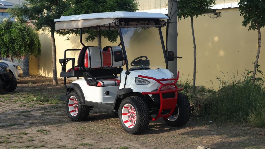Classic Red And White Color 2+2 Lithium Battery Electric Golf Cart Supports Customization CE Certification