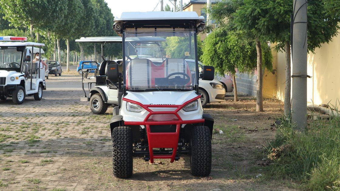 Classic Red And White Color 2+2 Lithium Battery Electric Golf Cart Supports Customization CE Certification