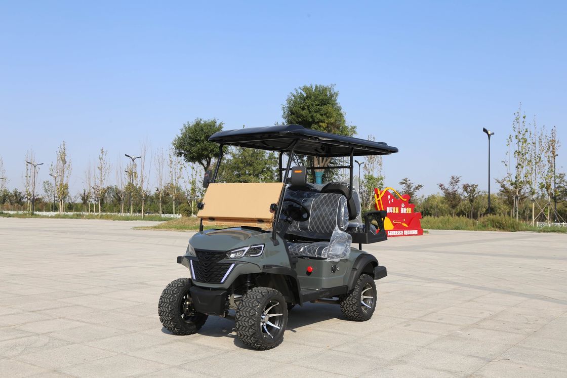 2+2-Seater Luxury Gray Electric Golf Cart With High Horsepower 14-Inch Off-Road Tires For Various Scenes Such As Mountains And Beaches