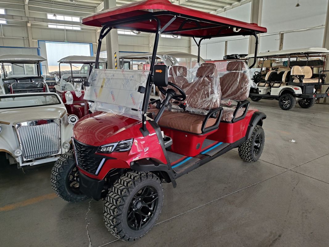 Four Seater Luxury Gray Electric Golf Cart With High Horsepower 14-Inch Off-Road Tires For Various Scenes Such As Mountains And Beaches