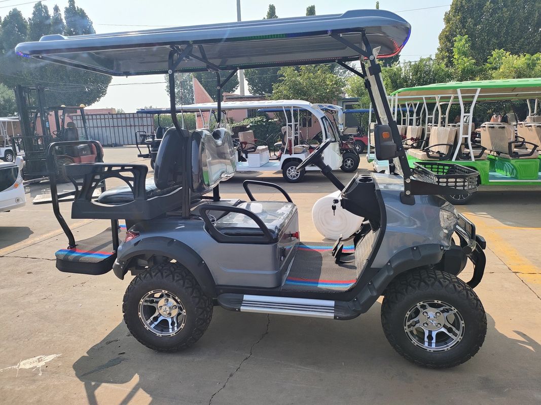 Silver Gray 2+2-Seater Electric Golf Cart Lithium Battery Customized With Color And LOGO And Provides CE Certification