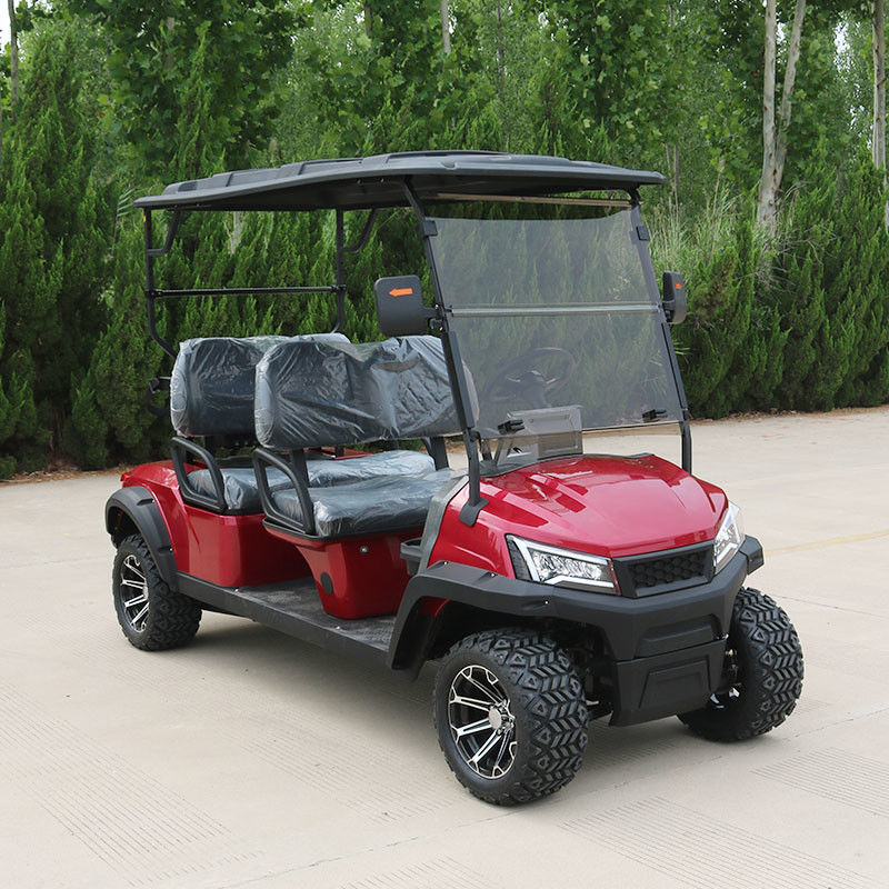 4 chỗ ngồi Đỏ Xe golf điện mới 72v Off Road tốc độ cao với dây an toàn pin lithium
