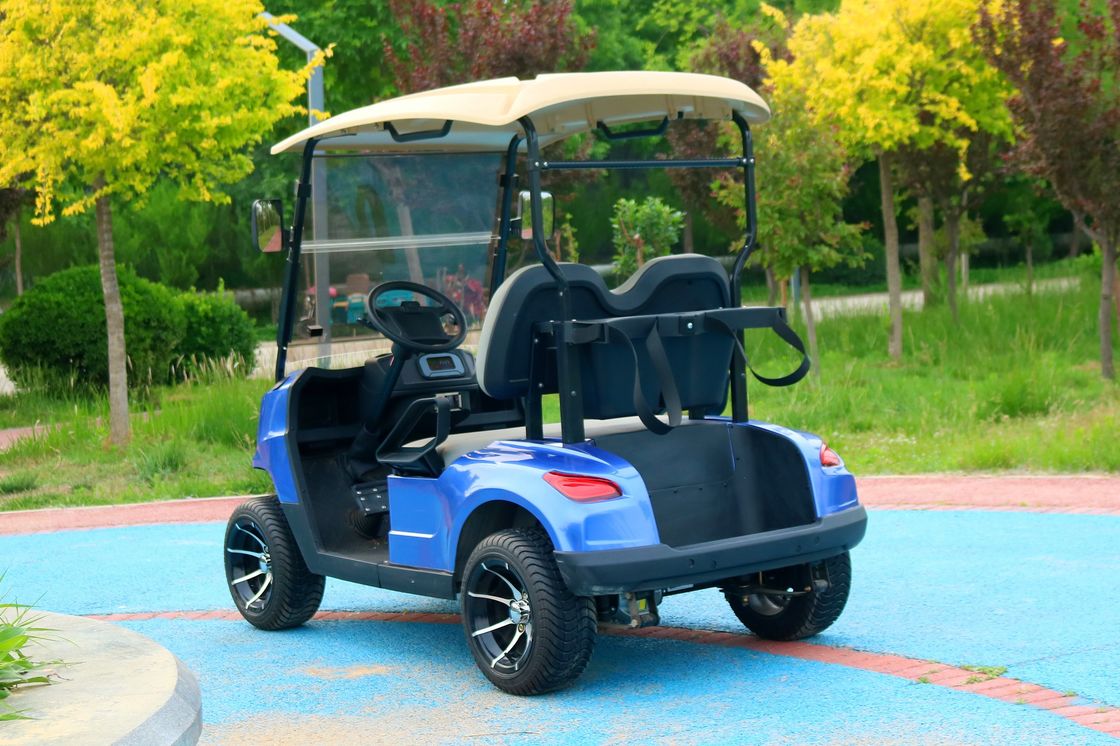 Biru 2 Seater Electric Golf Cart Baterai Asam Timah Baterai Lithium Dukungan Customized Warna Dan LOGO