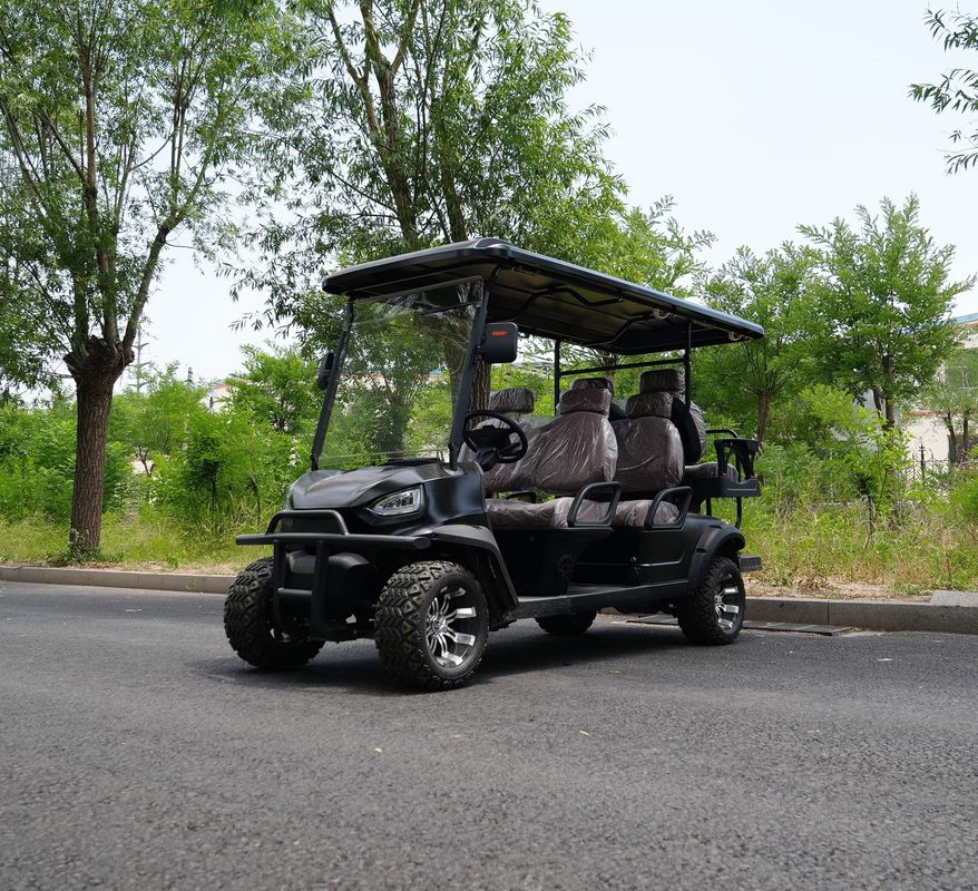 Luxury High-End Negro 4+2 assentos Bateria de Lítio Off-Road Carrinho de Golf Elétrico Suporta Personalização