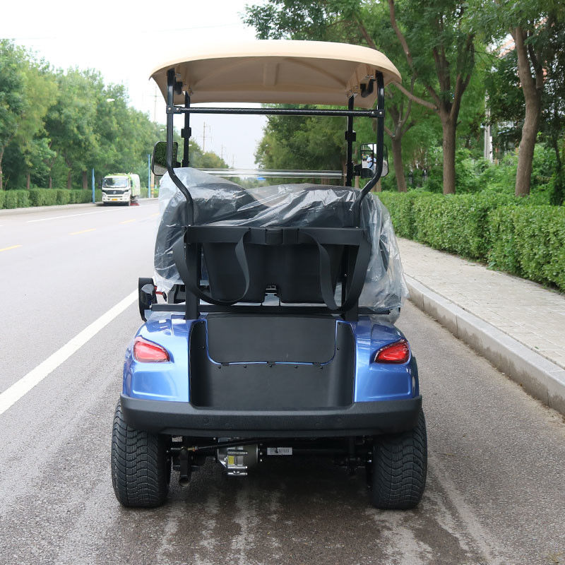 Luksusowy niebieski 2-osobowy elektryczny wózek golfowy Ołowiano-kwaśna bateria Litowa bateria wsparcie dostosowany kolor i logo