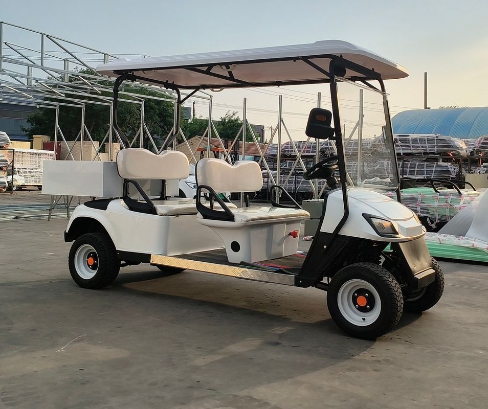 Alüminyum gövde ve çoklu renk seçenekleri ile arka kutu ile çok amaçlı 4 koltuklu golf arabası