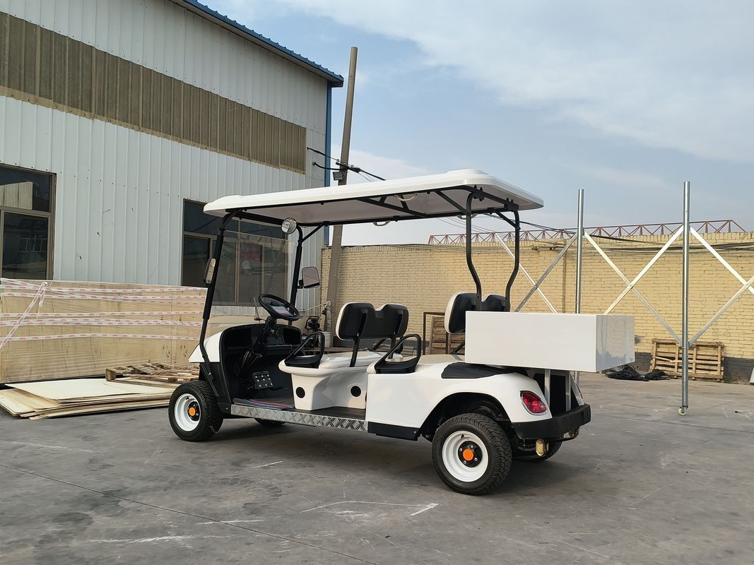 Alüminyum gövde ve çoklu renk seçenekleri ile arka kutu ile çok amaçlı 4 koltuklu golf arabası