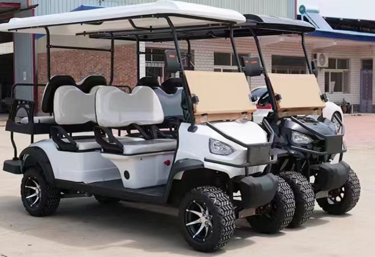 3600*1350*1980mm External Size 6 Seater Golf Cart With Steel Frame And 20% Climbing Ability