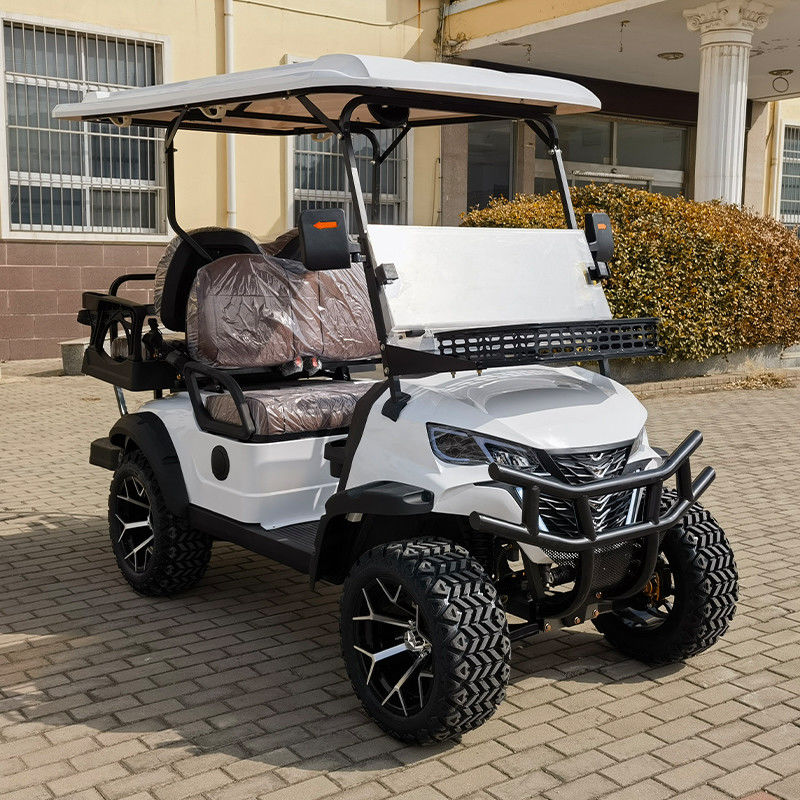 2+2 Seat Classic White Electric Golf Cart Lithium Battery Off-Road Model Support Customization