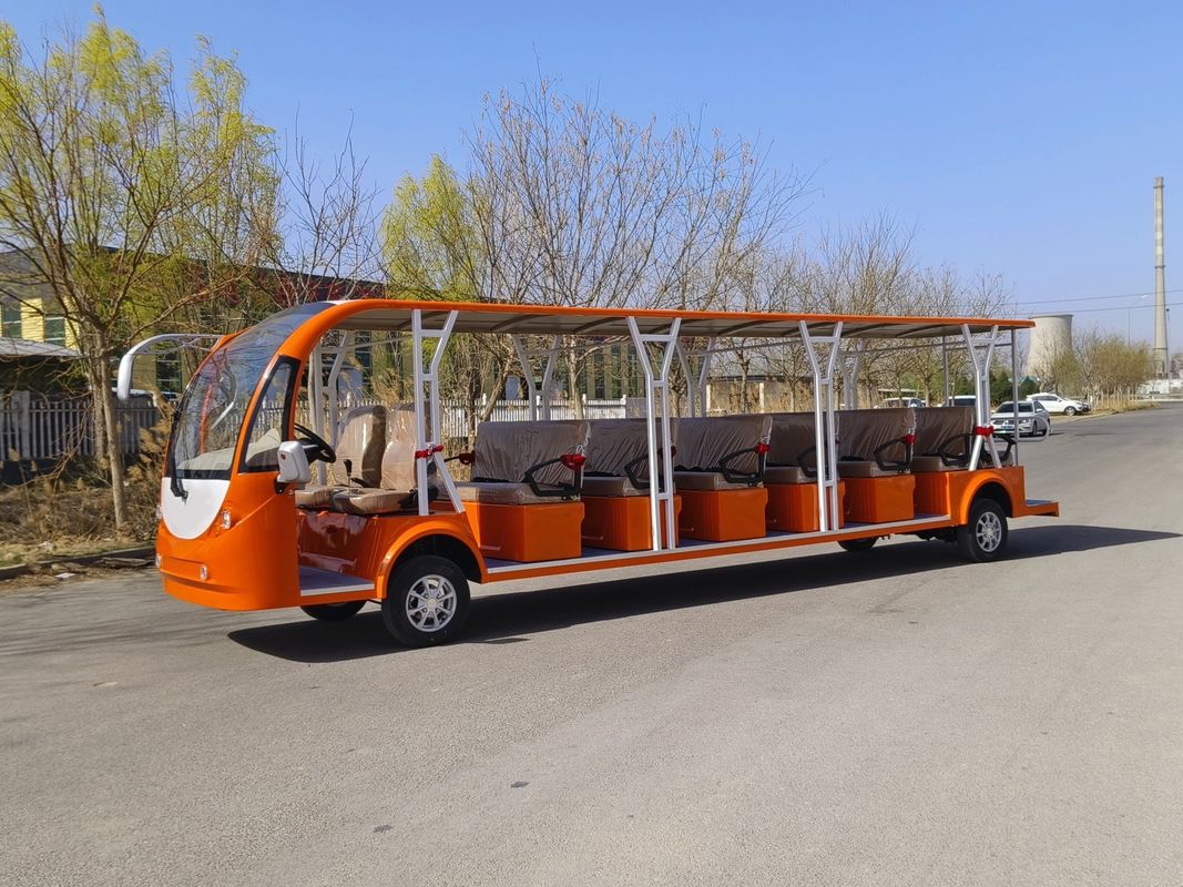 23-Seat Doorless Electric Sightseeing Bus Lithium Battery Lead-Acid Battery Can Be Customized With Color And LOGO