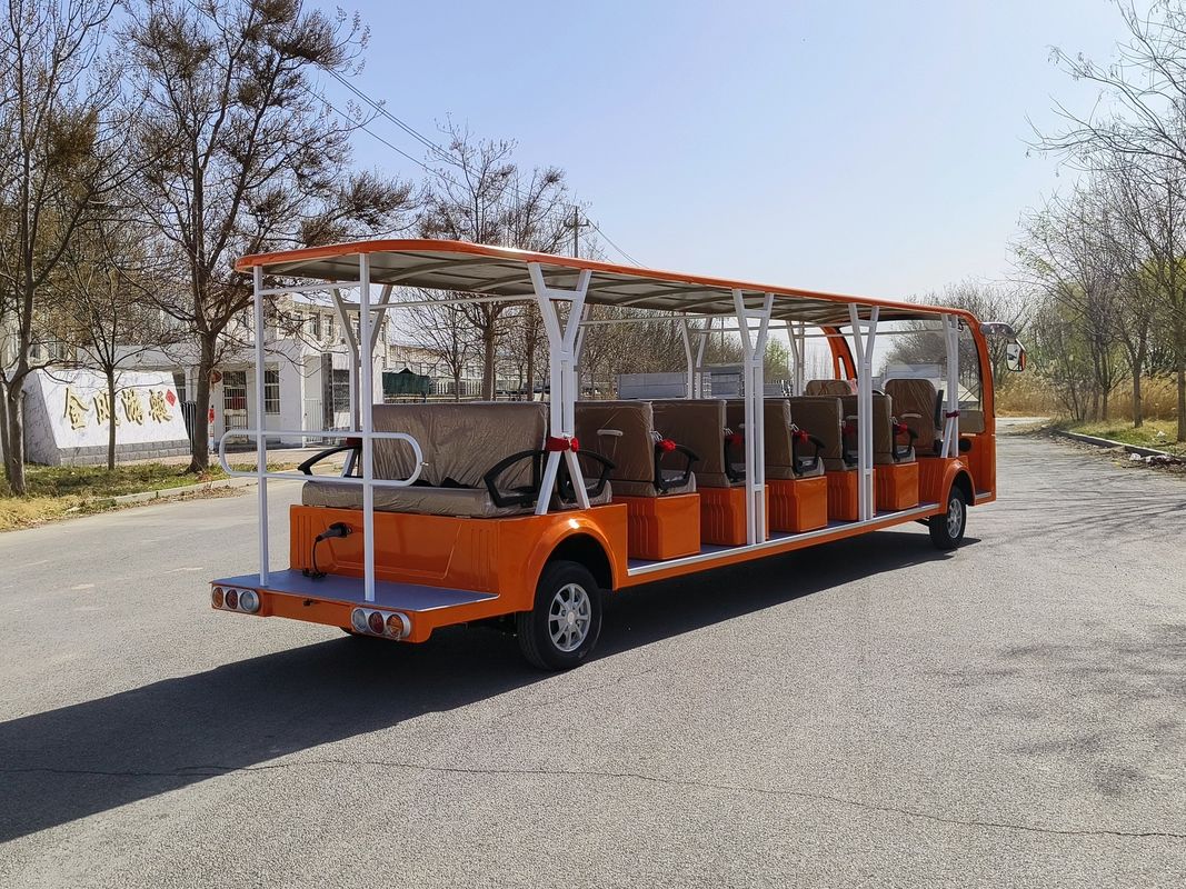 23-Seat Doorless Electric Sightseeing Bus Lithium Battery Lead-Acid Battery Can Be Customized With Color And LOGO