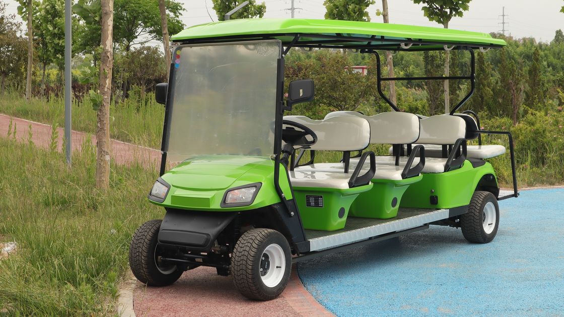 Green High End 6+2 Seater Lithium Battery Off Road Electric Golf Cart Mendukung Penyesuaian
