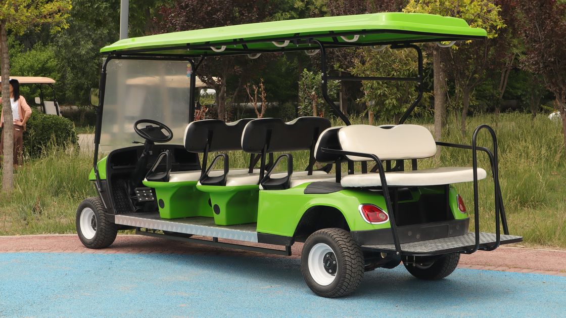 Green High End 6+2 Seater Lithium Battery Off Road Electric Golf Cart Mendukung Penyesuaian
