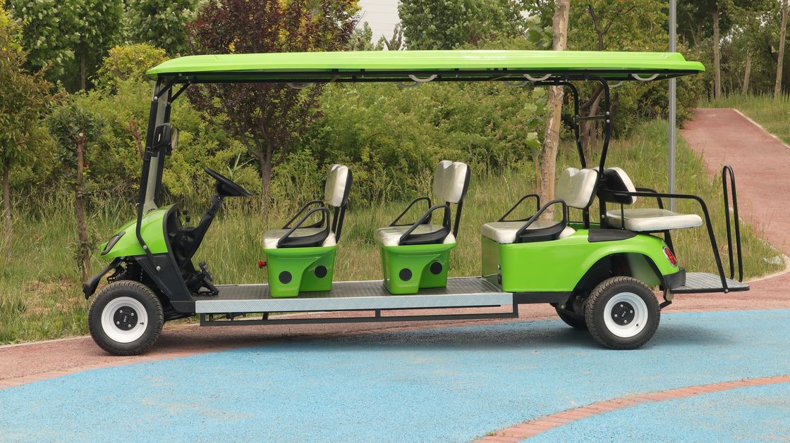 Green High End 6+2 Seater Lithium Battery Off Road Electric Golf Cart Mendukung Penyesuaian